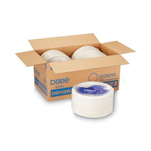 Paper Dinnerware, Plate, 8.5" Dia, White, 125/pack, 4/carton