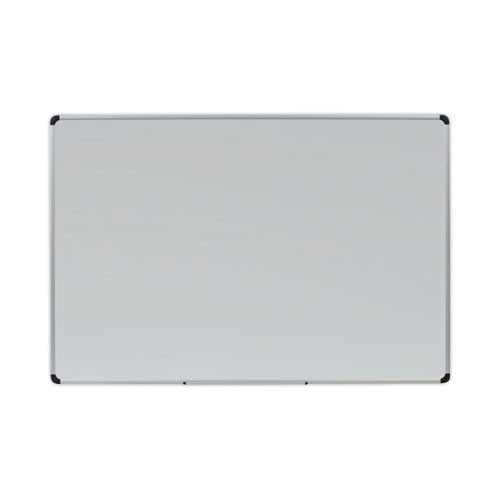 Deluxe Porcelain Magnetic Dry Erase Board, 72 X 48, White Surface, Silver/black Aluminum Frame