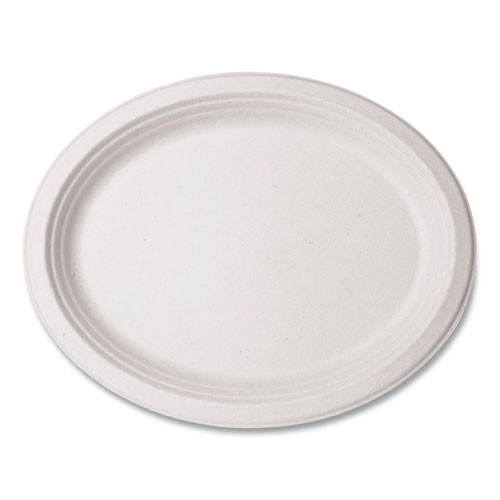 Nourish Molded Fiber Tableware, Compostable, Platter, 8 X 10, White, 500/carton