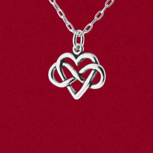 925 sterling silver infinity heart charm pendant