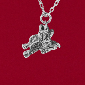 925 sterling silver Western style saddle charm pendant