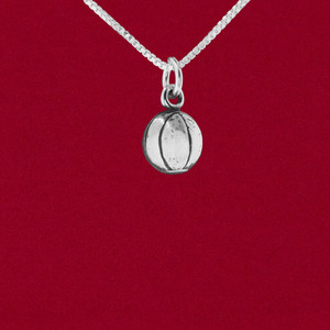 925 solid sterling silver basketball charm pendant