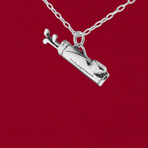 925 sterling silver golf clubs in bag charm pendant