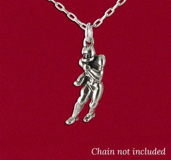 925 sterling silver football player charm pendant