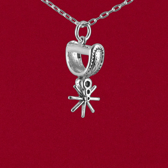 925 sterling silver horse riding spur charm pendant