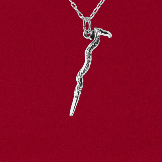 925 sterling silver walking stick or hunt crop for horses charm pendant