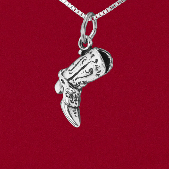 925 sterling silver cowboy boot charm pendant