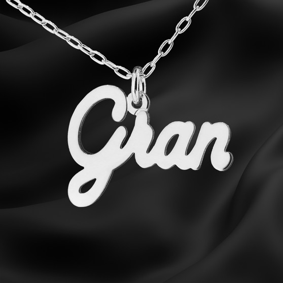 Gran cursive word charm pendant