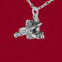 925 sterling silver Western style saddle charm pendant