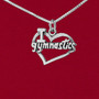 925 sterling silver I love (heart) gymnastics charm pendant