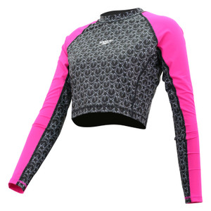 Speedo Women's Long Sleeve Cropped Rash Guard, L Speedo Women's Long Sleeve Cropped Rash Guard, L