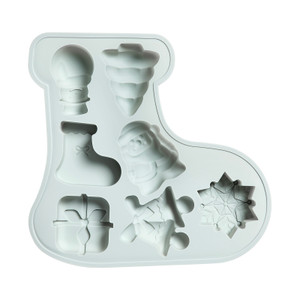 Ventray Christmas Snowman Socks Cake Mold Blue