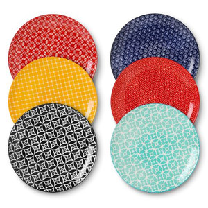 DOWAN 10" Ceramic Dinner Plates, Porcelain Pasta Salad Plate Set