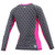 Speedo Performance Female Zip Front Rashguard L/S, Black/Electric Pink - L