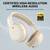 Edifier W820NB Plus Wireless Active Noise Cancelling Headphones, Ivory