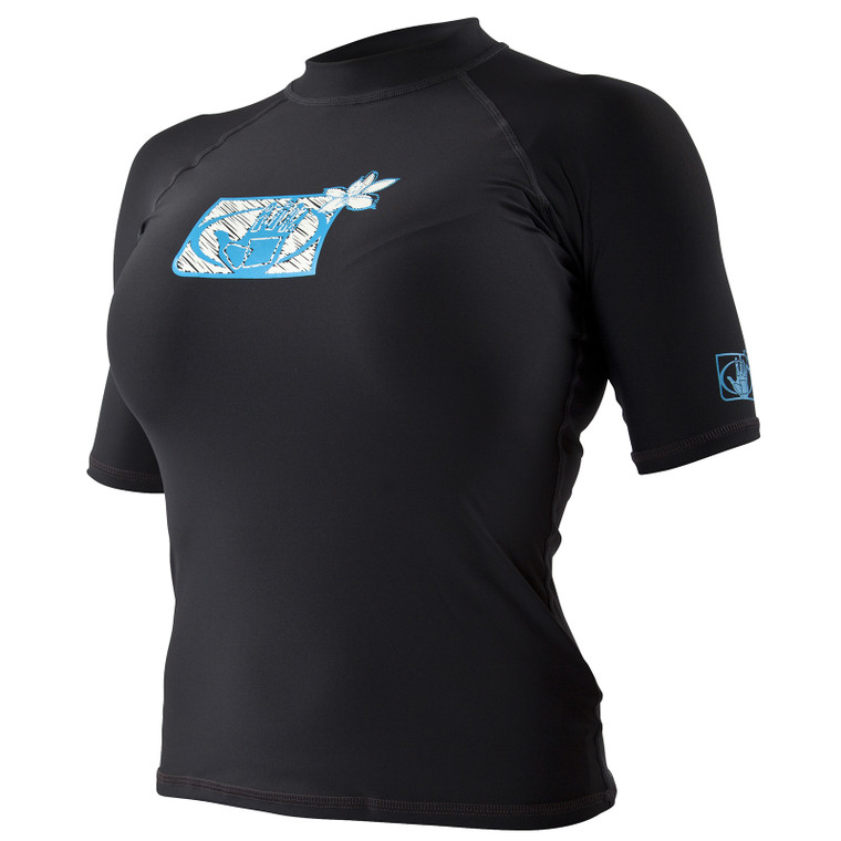 Body Glove Women's Basic Fitted Short Arm Rashguard Top Black L