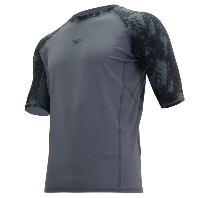 Speedo Men's Basic Skins UPF 50+ Short Sleeve Rash Guard, S