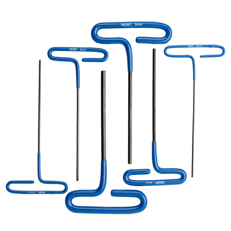 Mount 6PCS Cushion Grip T-Handle Hex Key Allen Wrench Set, Metric