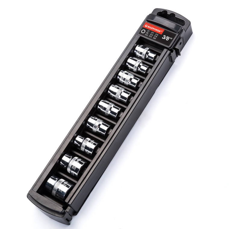 MAXPOWER 9-Piece 3/8-inch E-Torx Socket Set