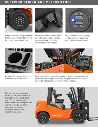 NOBLELIFT ALPHA 60 Li — 6,000-Lb Pneumatic-Tire Lithium Forklift