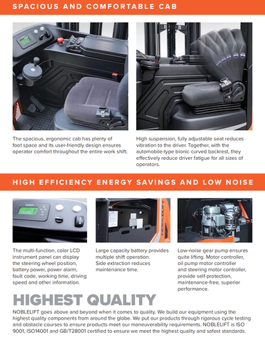 NOBLELIFT OPX33 — 3,300-Lb Very Narrow Aisle Forklift
