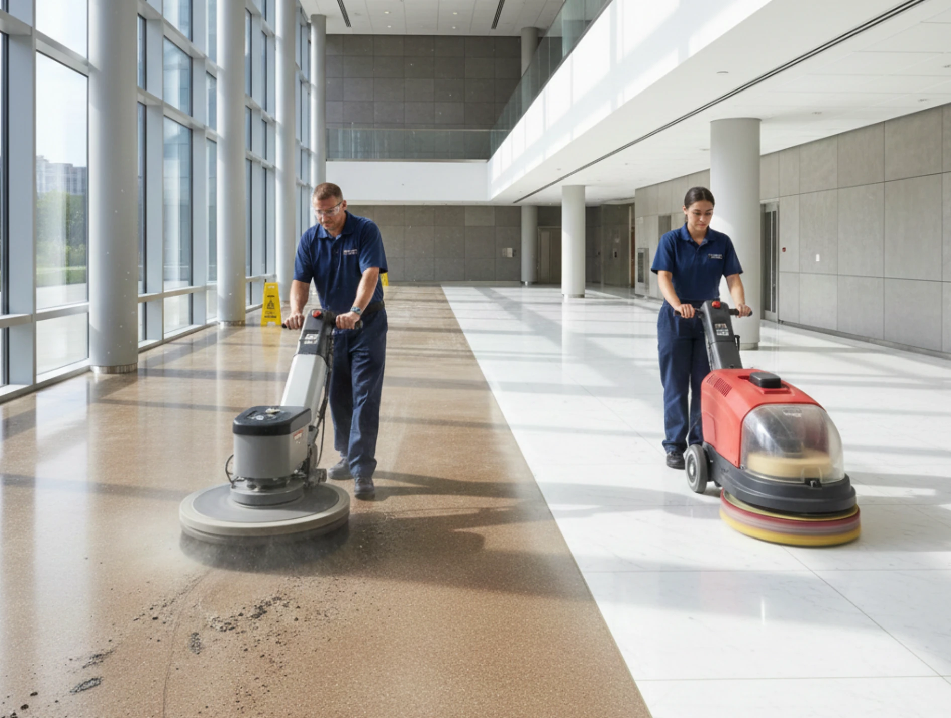 High-Speed Floor Burnisher vs. Low-Speed Buffer