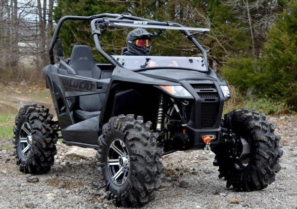 ツインズキャットJQDプルオーバー＆SPT Arctic Cat Wildcat Trail Sport Scratch Resistant Flip Windshield