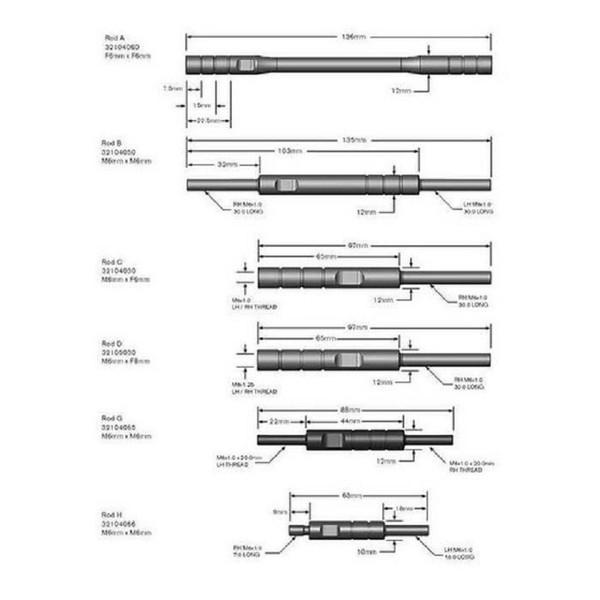 Arctic Cat Prowler / Wildcat Universal Shift Rod Kit (Rods A, B, C, D, G, H) by DynoJet - 4-106-EAO