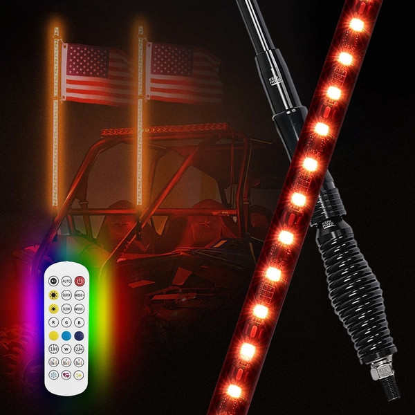 Arctic Cat Prowler / Wildcat 2pcs 3ft / 4ft Whip Lights with Spring Base by Kemimoto