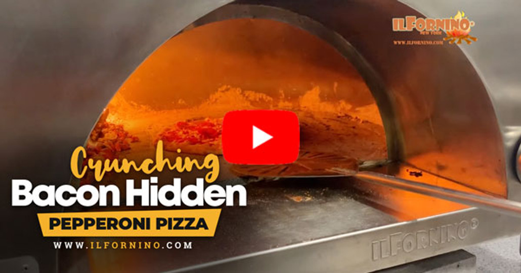 Bacon Hidden Pepperoni Pizza in Wood Fired Oven