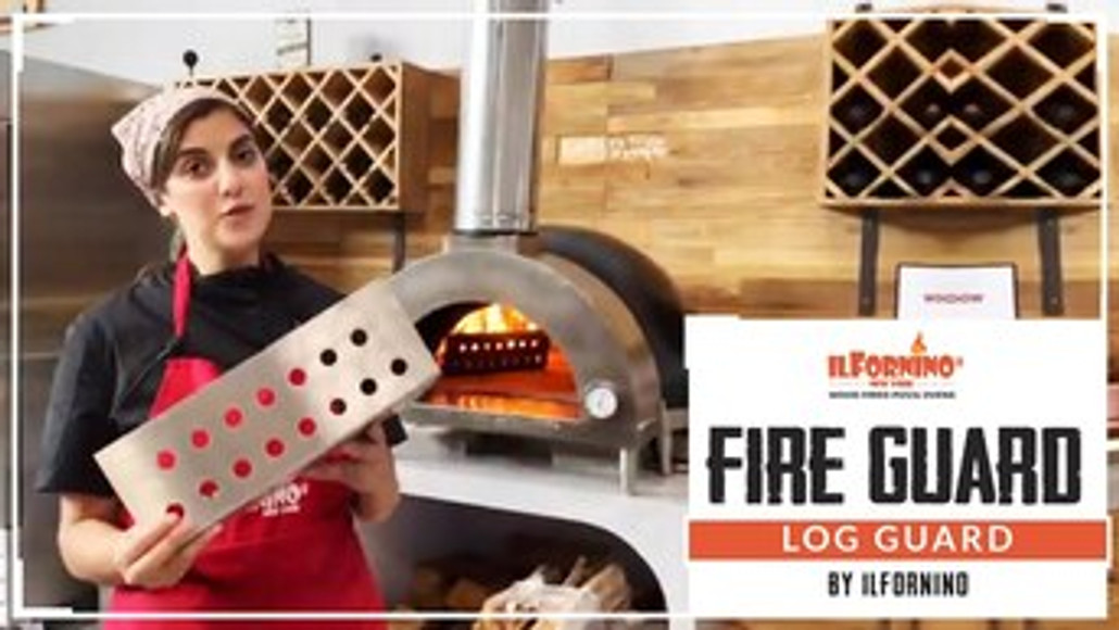 FireGuard Log Holder & Flame Shield for Pizza Ovens