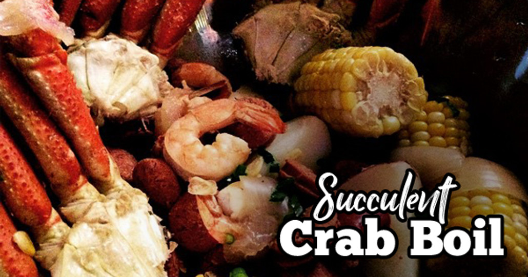 Succulent Crab Boil in Wood Fired Oven