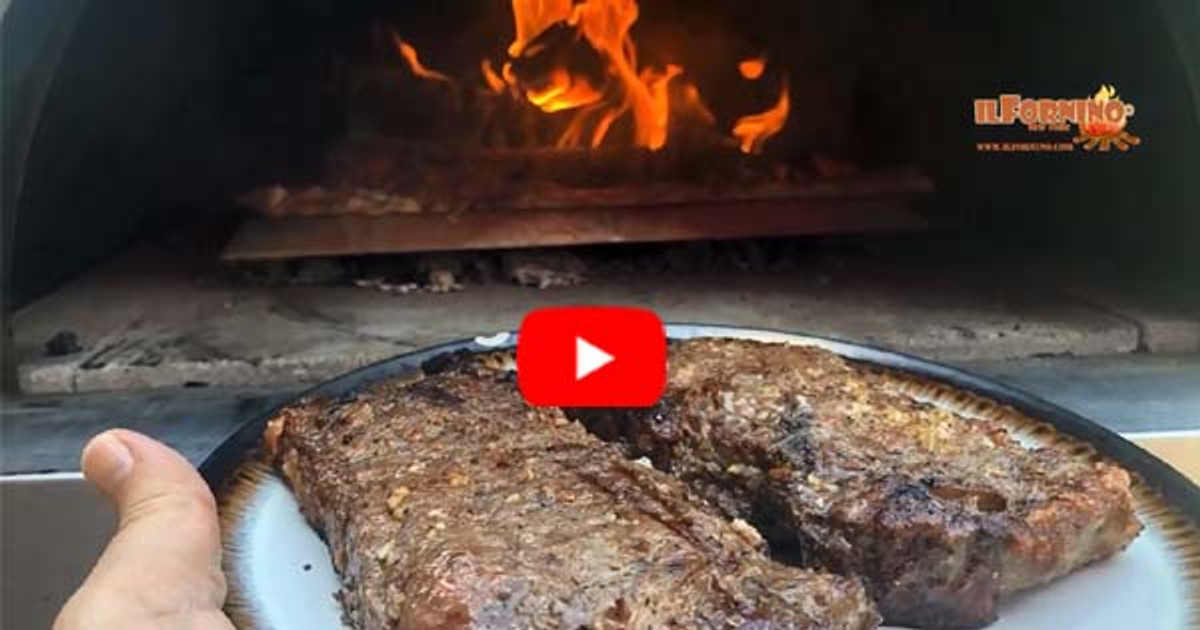 Grill Ribeye Steaks in Wood Fired Oven