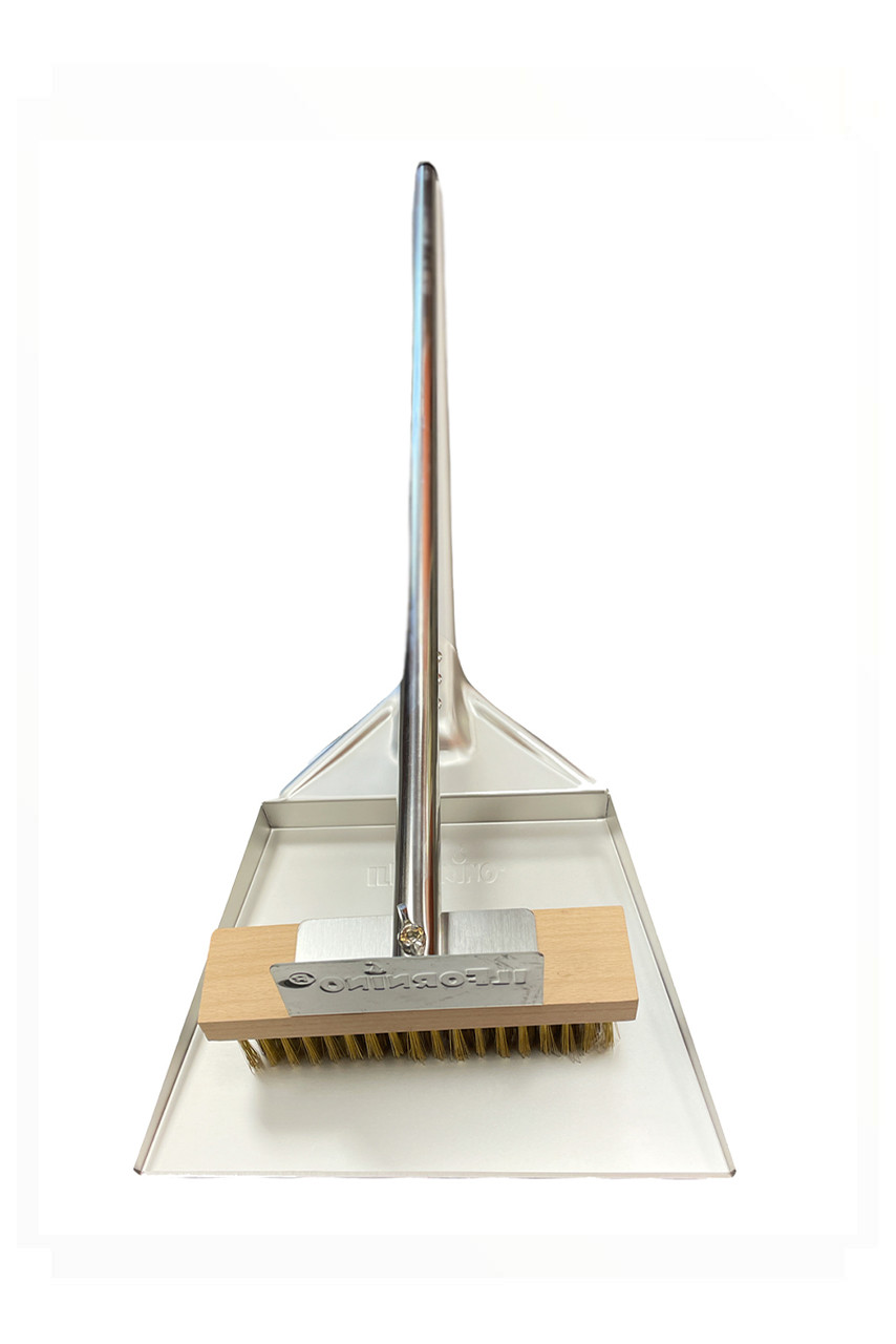 Pizza Oven Brush with Scraper and Wooden Handle 36 Overall Length