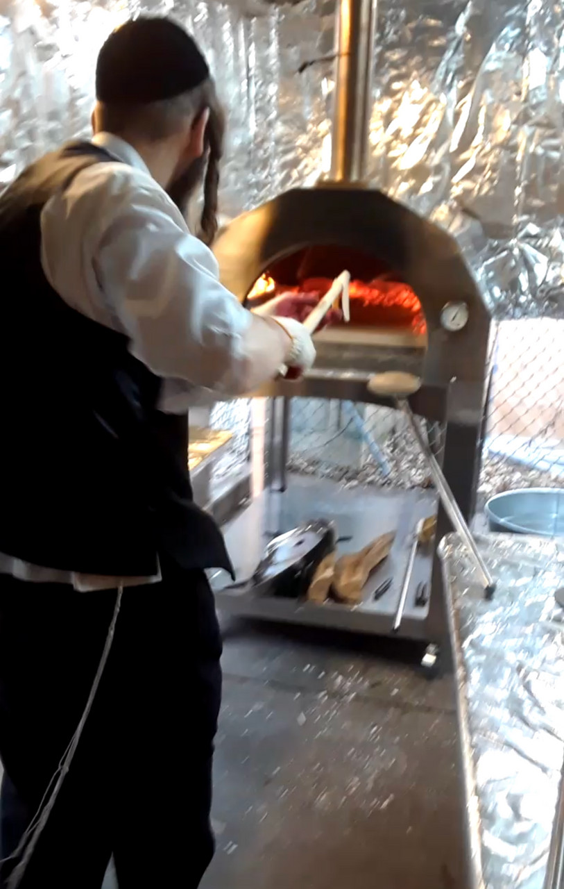Large Stainless Steel Matzah Oven with Adjustable Height Stand
