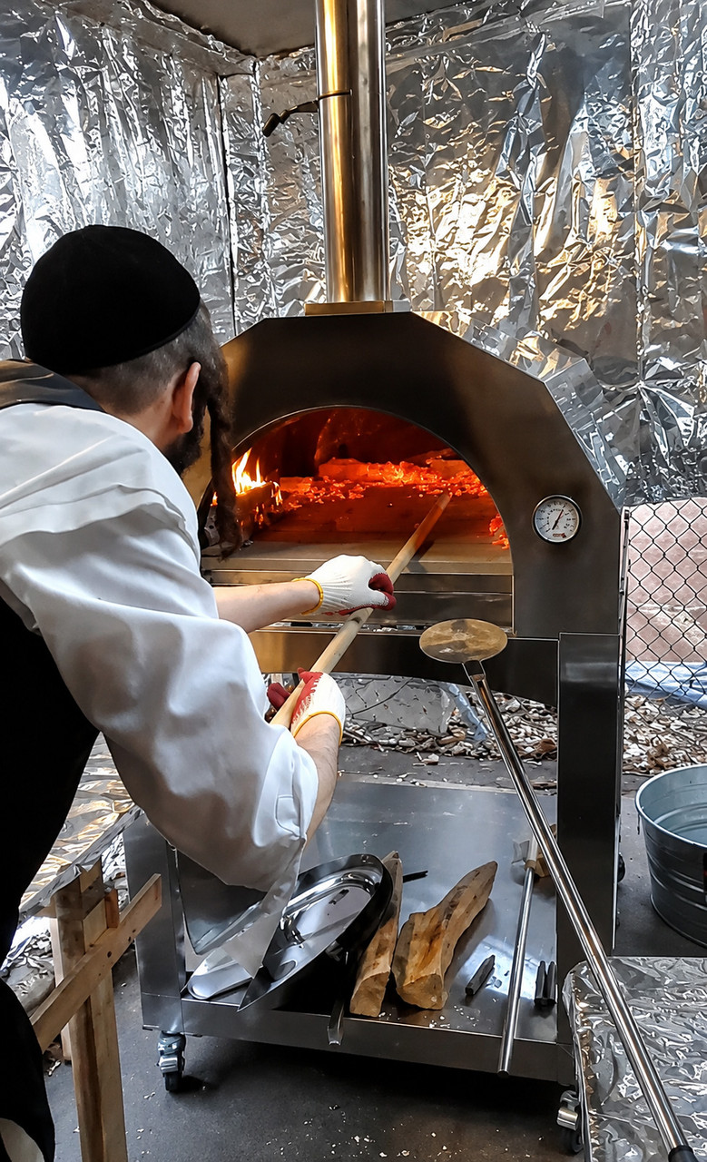 Large Stainless Steel Matzah Oven with Adjustable Height Stand