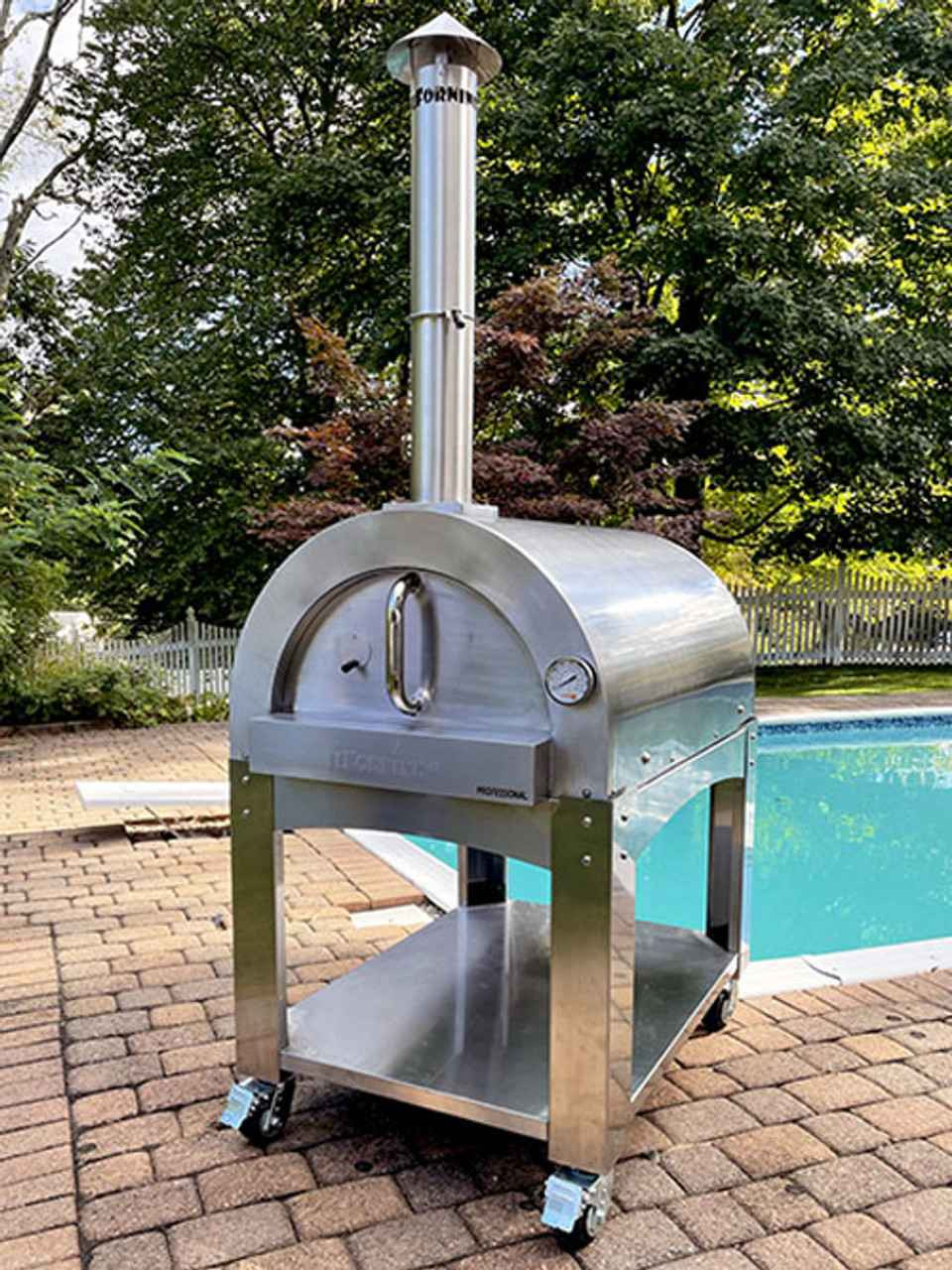 Professional Stainless Steel woodburning oven with Stand
