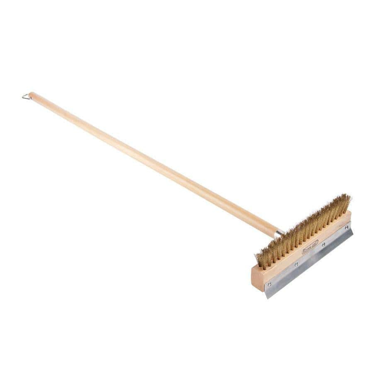 WPPO, LLC Pizza Oven Brush with Wooden Handle and Stainless Steel Scraper