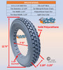 12 1/2 x 2 1/4" Solid Polyurethane Tire, Light Grey Color & Knobby Tread. Sold as each.
