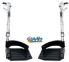 FR412-1 Set of Footrest with Hemi 1 3/8" Pin Spacing. Nylon Composite Foot Plate