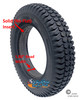 F084B- 3.00-8 (14x3") BLACK COLOR - NON MARKING TIRE FOAM FILL TIRE