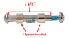 AX021  Caster Fork Axle, 5/16" With Spacers  x 1 1/2". Sold as Pair