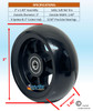3" x 1.4" Caster Wheel With Composite (nylon) Rim and 5/16" Bearings.