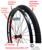 SET of 2,  24" (540mm) 36 Spoke Rim with SHOX Solid Tire in BLACK Color