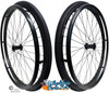 SET of 2,  24" (540mm) 36 Spoke Rim with SHOX Solid Tire in BLACK Color
