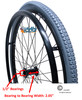 SET of 2,  24"x1 3/8" (540mm) PNEUMATIC ASSEMBLY, 36Spoke Rim TIRES & TUBES. PUSH RIMS