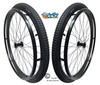 SET of 2, 24"x1 3/8" (540mm) 36Spoke Rim With Black Non-Marking Street Tread Air Tire and Tubes