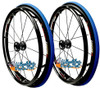 SET of 2,  24" (540mm) Fusion 16 rim with PRIMO Pneumatic V-Track Tire in Red, Blue and Grey Color