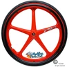 Set of 2 X-CORE Wheels 24" (540) RED Color With PRIMO STREET Tires & Push Rims