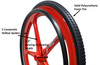 Set of 2 X-CORE Wheels 24" (540) RED Color With PRIMO STREET Tires & Push Rims